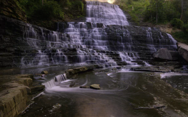 Canada waterfall nature Albion Falls HD Desktop Wallpaper | Background Image