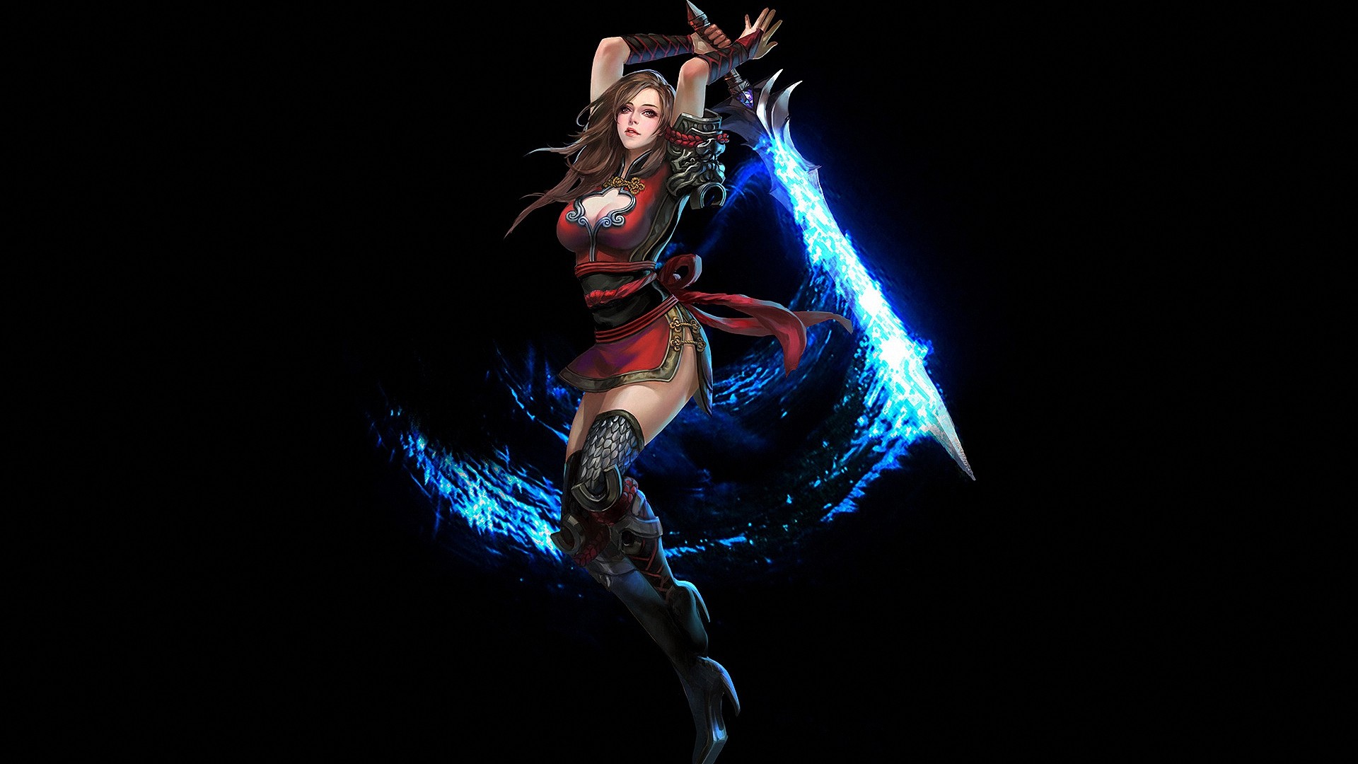 Download Woman Warrior Sword Fantasy HD Wallpaper