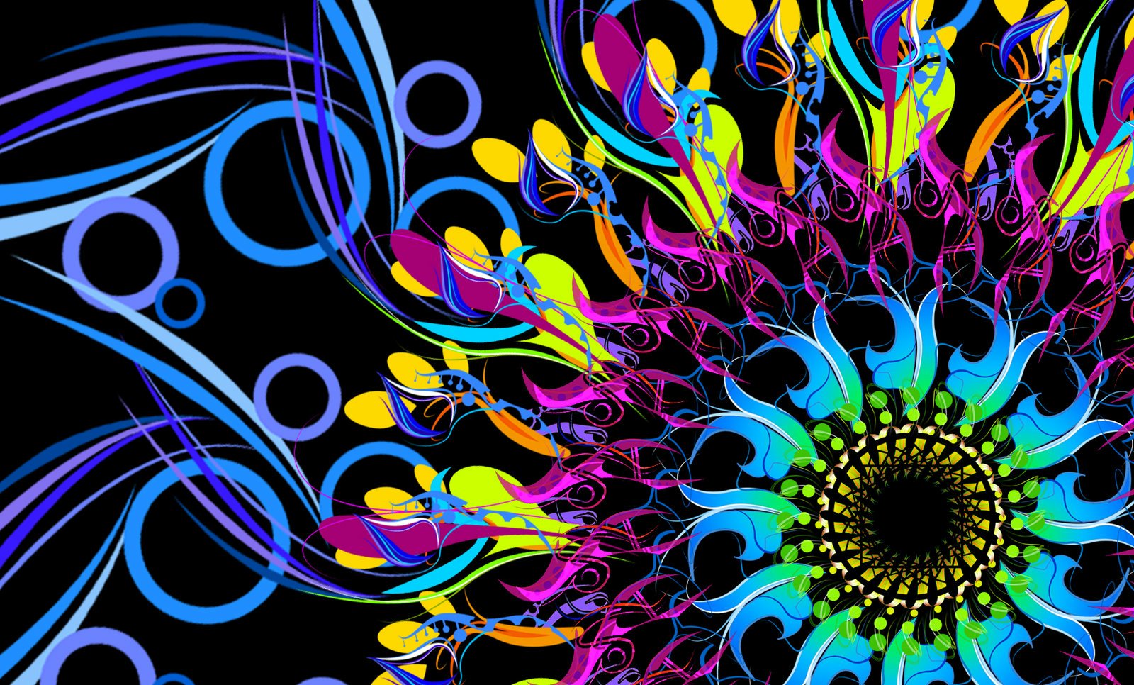 Neon Flower Abstract Wallpaper and Background Image ...