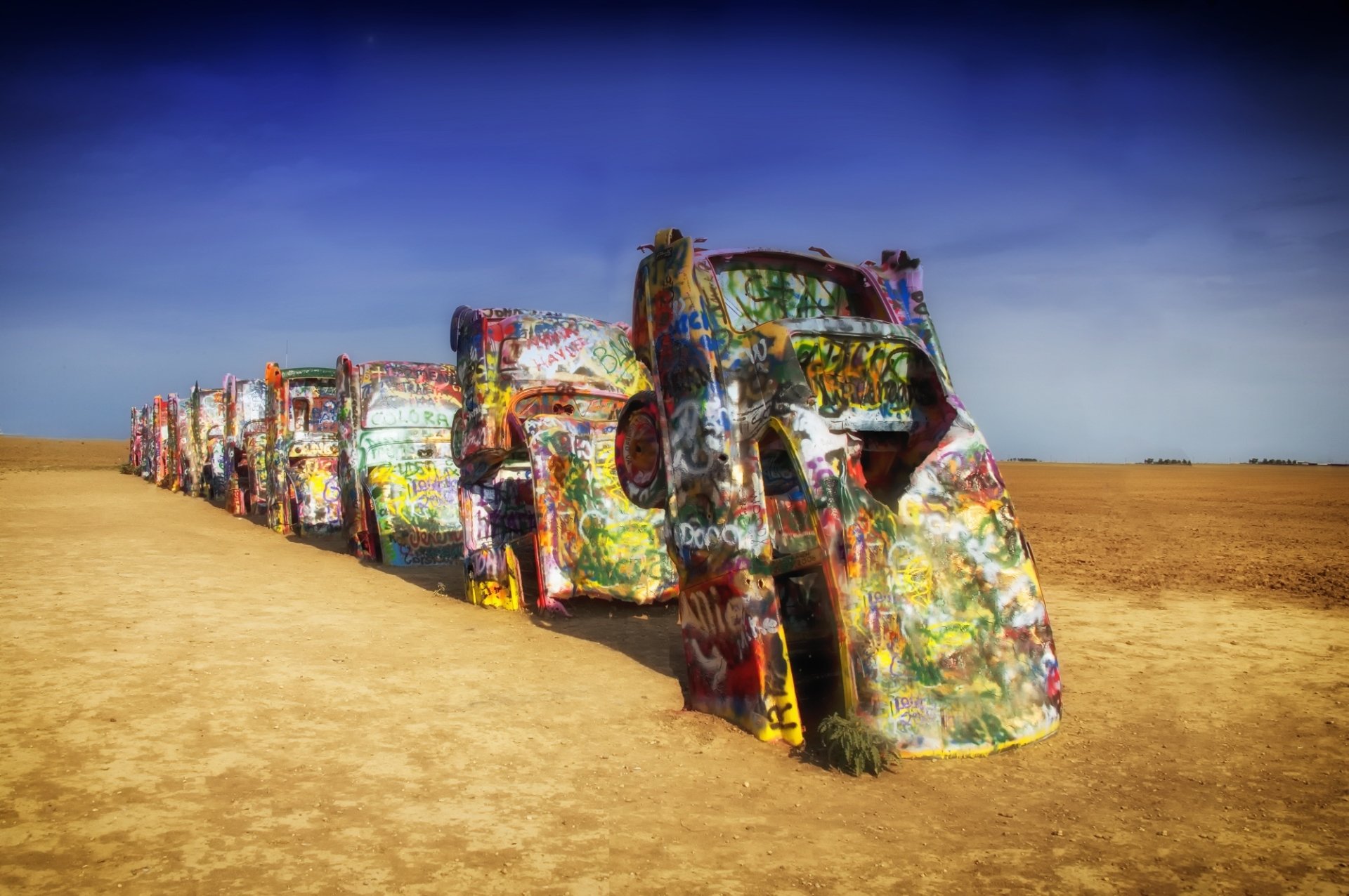 Cadillac Ranch public art installation and sculpture in Amarillo, Texas