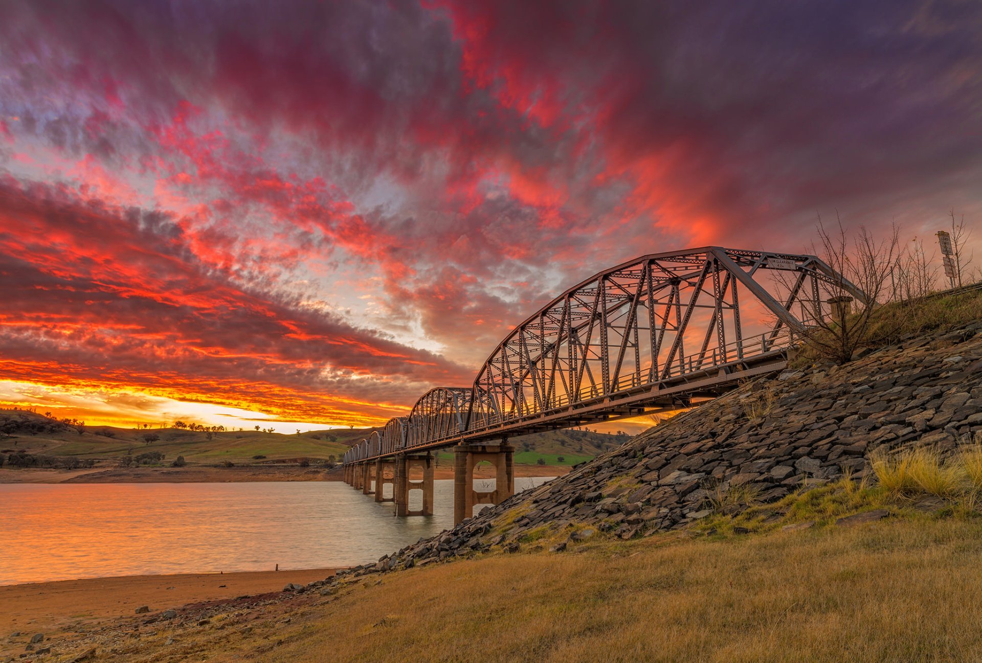 Download Cloud Hill Sunset Sky Man Made Bridge HD Wallpaper