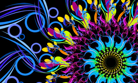  Neon Flower Abstract
