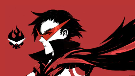 A striking HD wallpaper featuring Kamina from Tengen Toppa Gurren Lagann, showcasing his bold red and black design against a vibrant background.