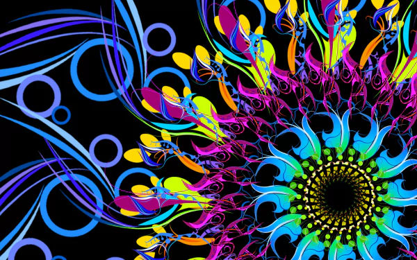  Neon Flower Abstract