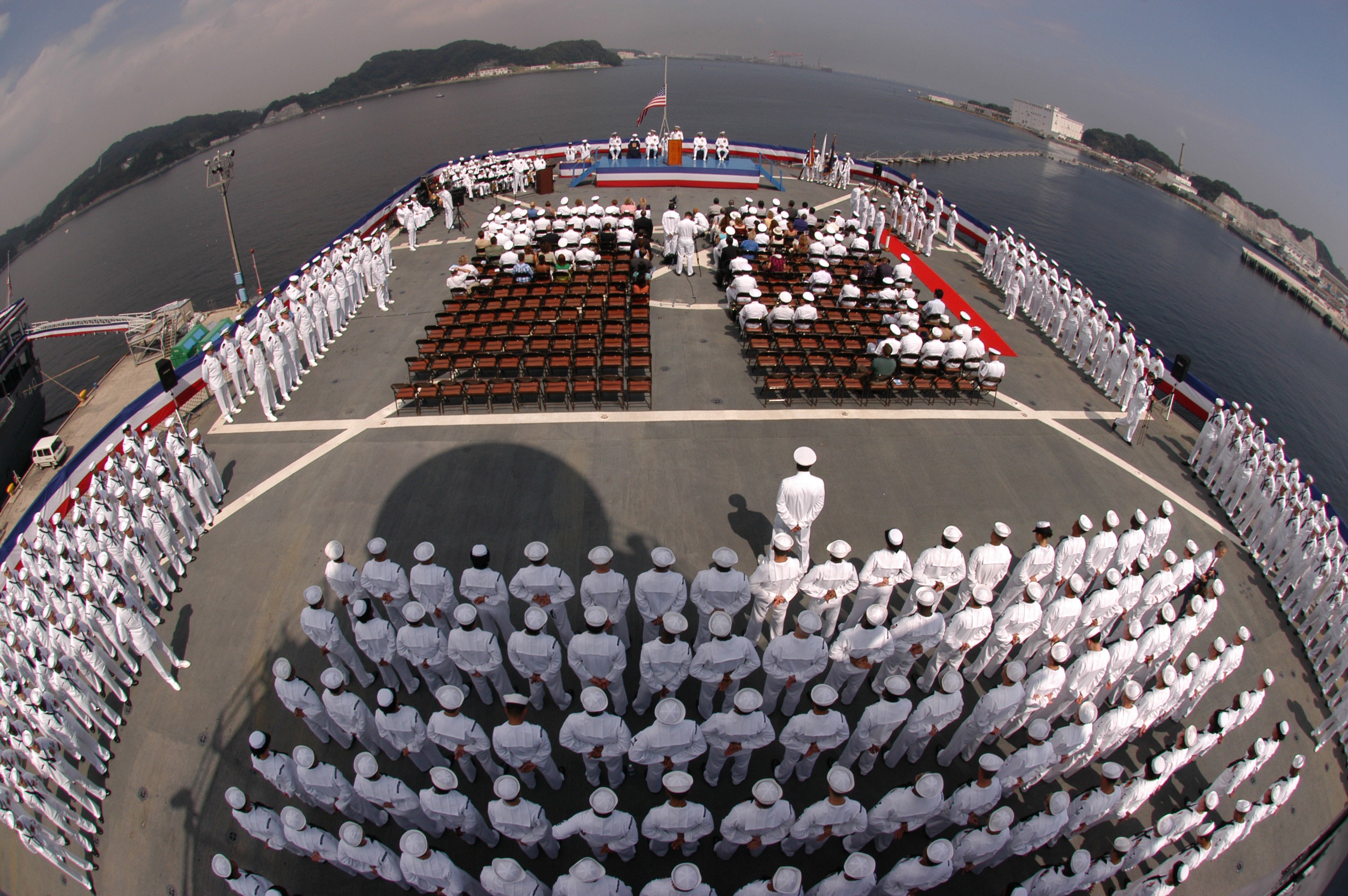 Sailors on board an aircraft carrier in Yokosuka Japan by 12019
