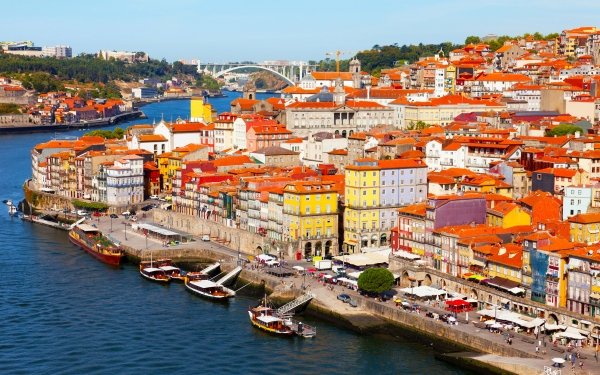 Man Made Porto Cities Portugal City Coast Boat House Bridge HD Wallpaper | Background Image