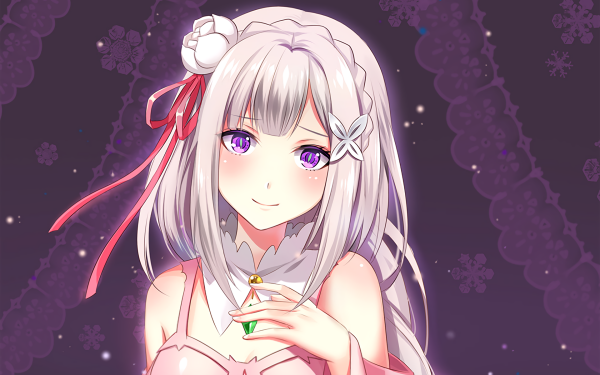 Anime Re:ZERO -Starting Life in Another World- Emilia Purple Eyes HD Wallpaper | Background Image