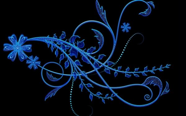 Abstract Design Mystical Blue Flower HD Wallpaper | Background Image