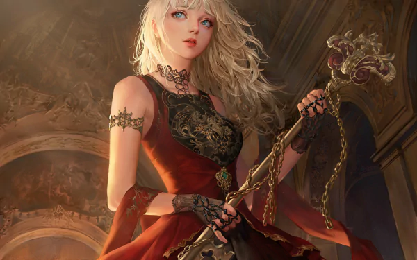 blonde aqua eyes video game Legend Of The Cryptids HD Desktop Wallpaper | Background Image
