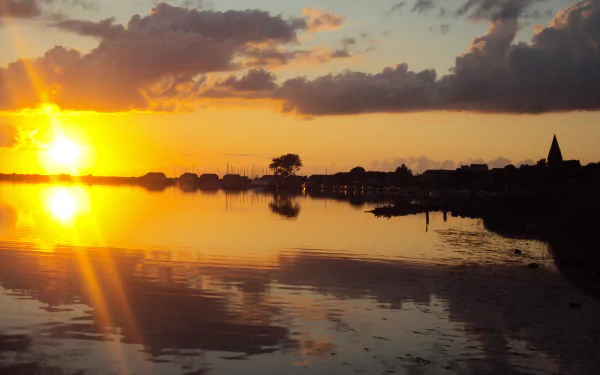  Sunset at a lagoon by the Baltic Sea