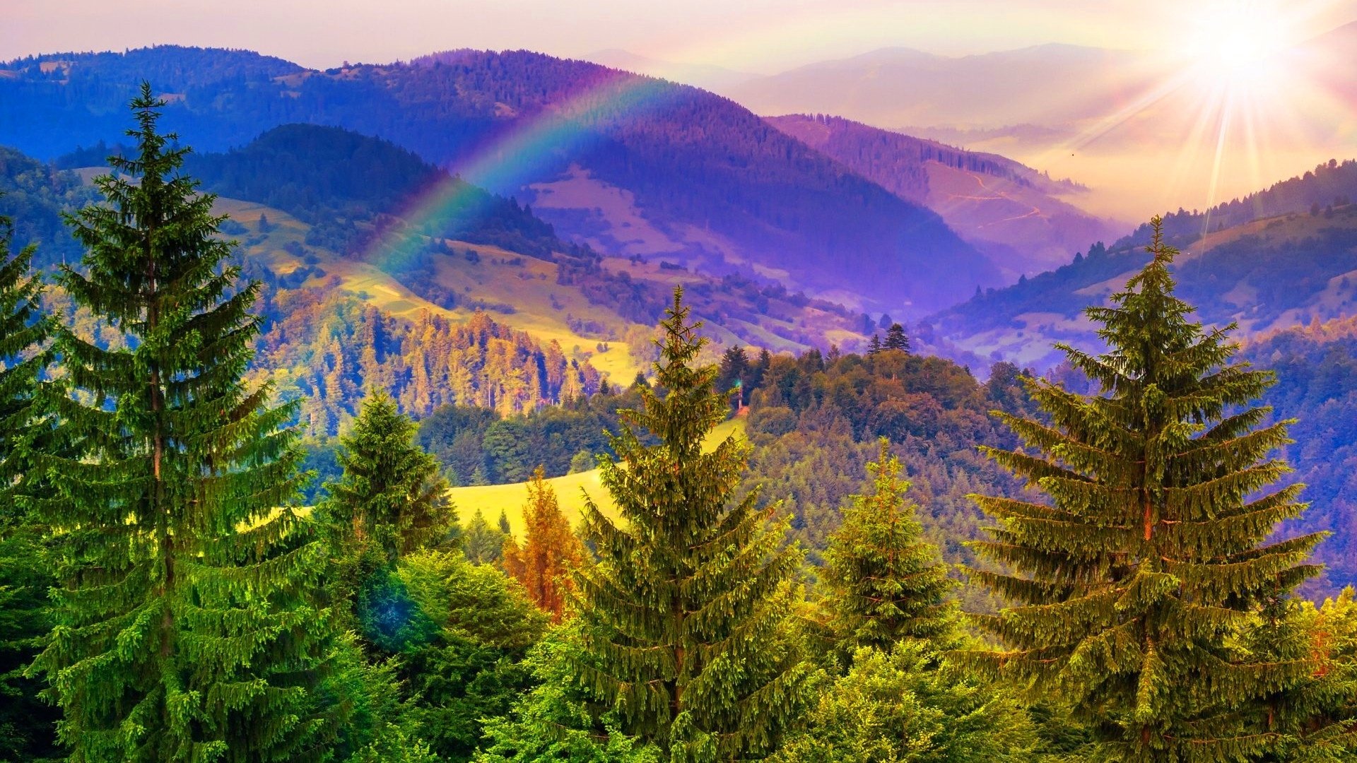 Rainbows And Mountains