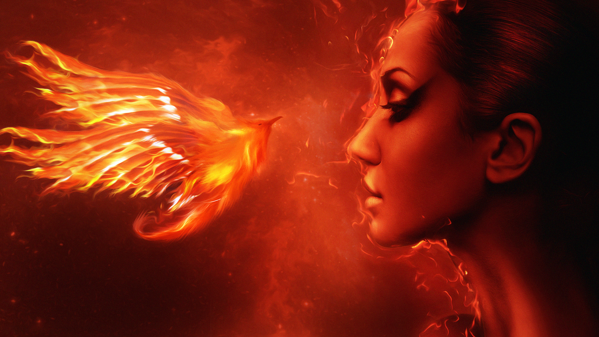 Fantasy Girl and Phoenix by MachiavelliCro