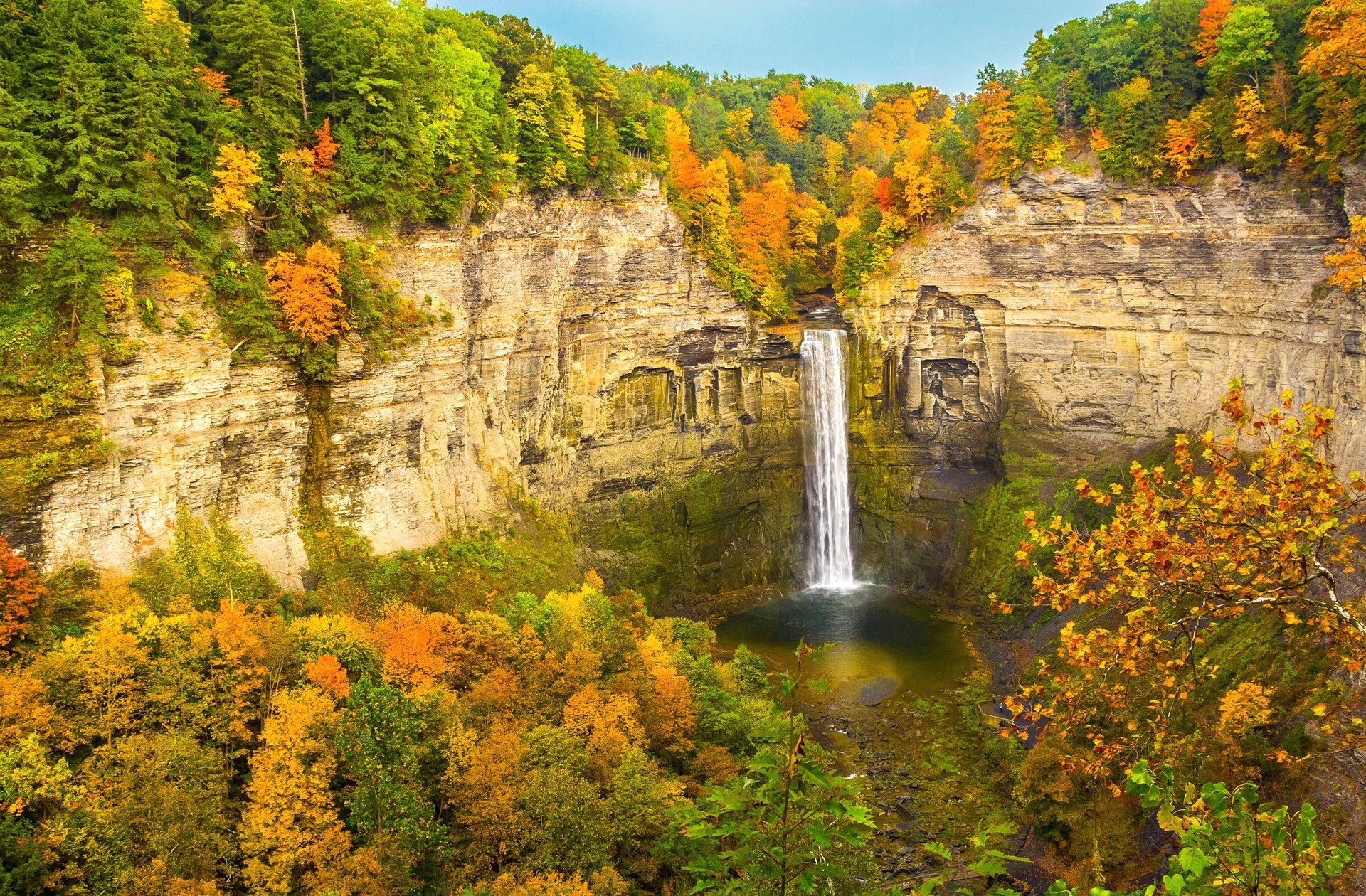 Autumn Waterfall HD Wallpaper | Background Image | 1920x1260 | ID