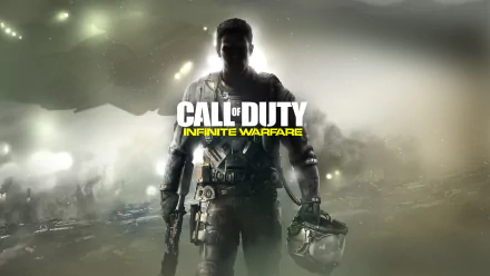 A high-definition desktop wallpaper featuring a soldier from the video game Call of Duty: Infinite Warfare, set against a dramatic, atmospheric backdrop.