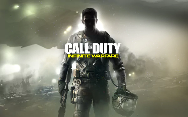 A high-definition desktop wallpaper featuring a soldier from the video game Call of Duty: Infinite Warfare, set against a dramatic, atmospheric backdrop.
