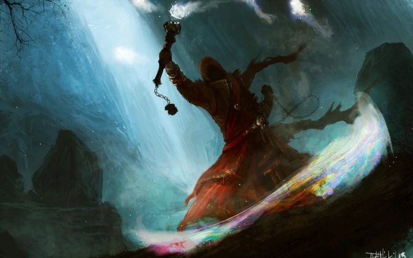 Fantasy Warrior Dark Magic HD Wallpaper | Background Image