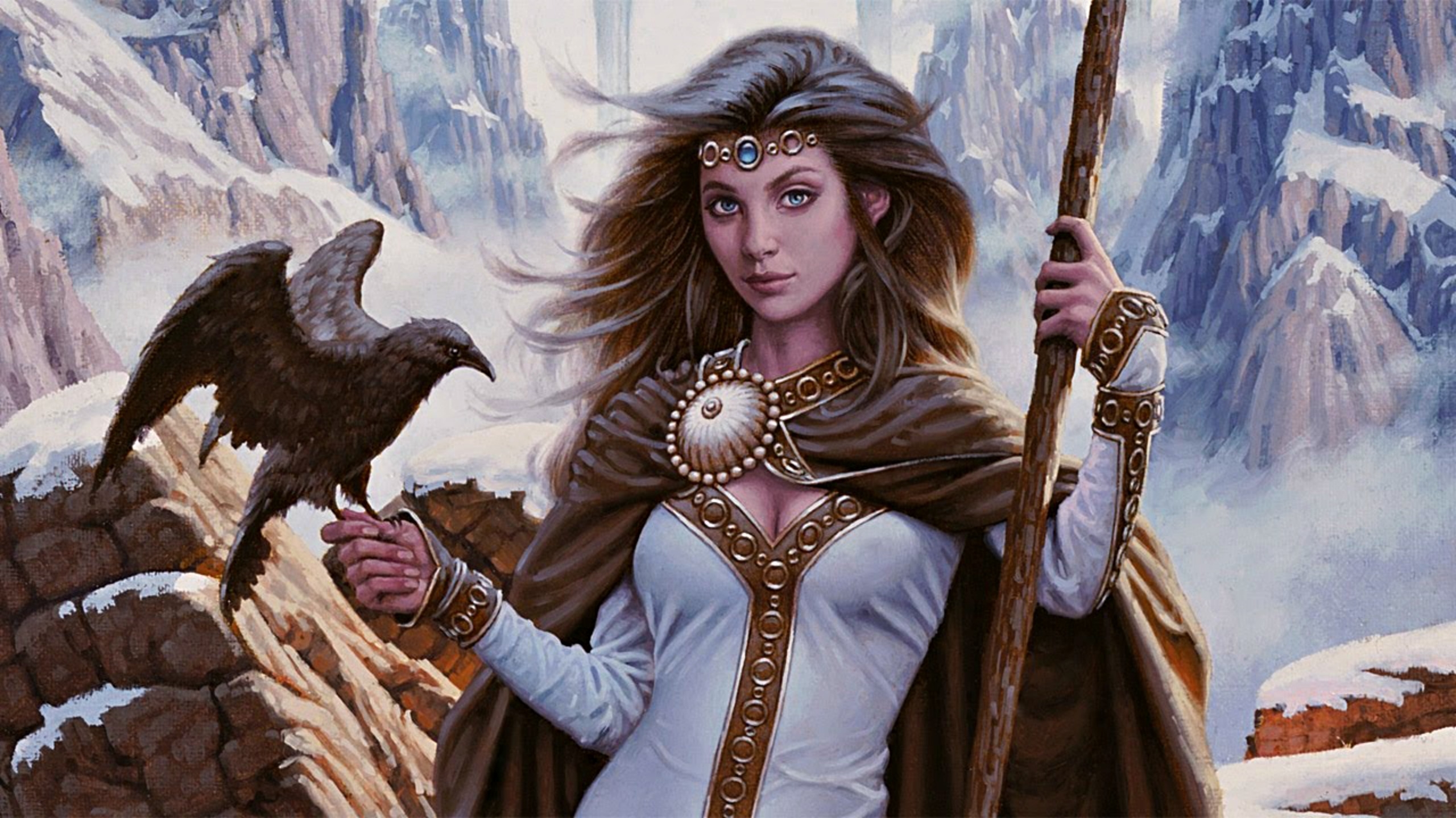 Download Blue Eyes Raven Woman Warrior Fantasy Women Warrior HD