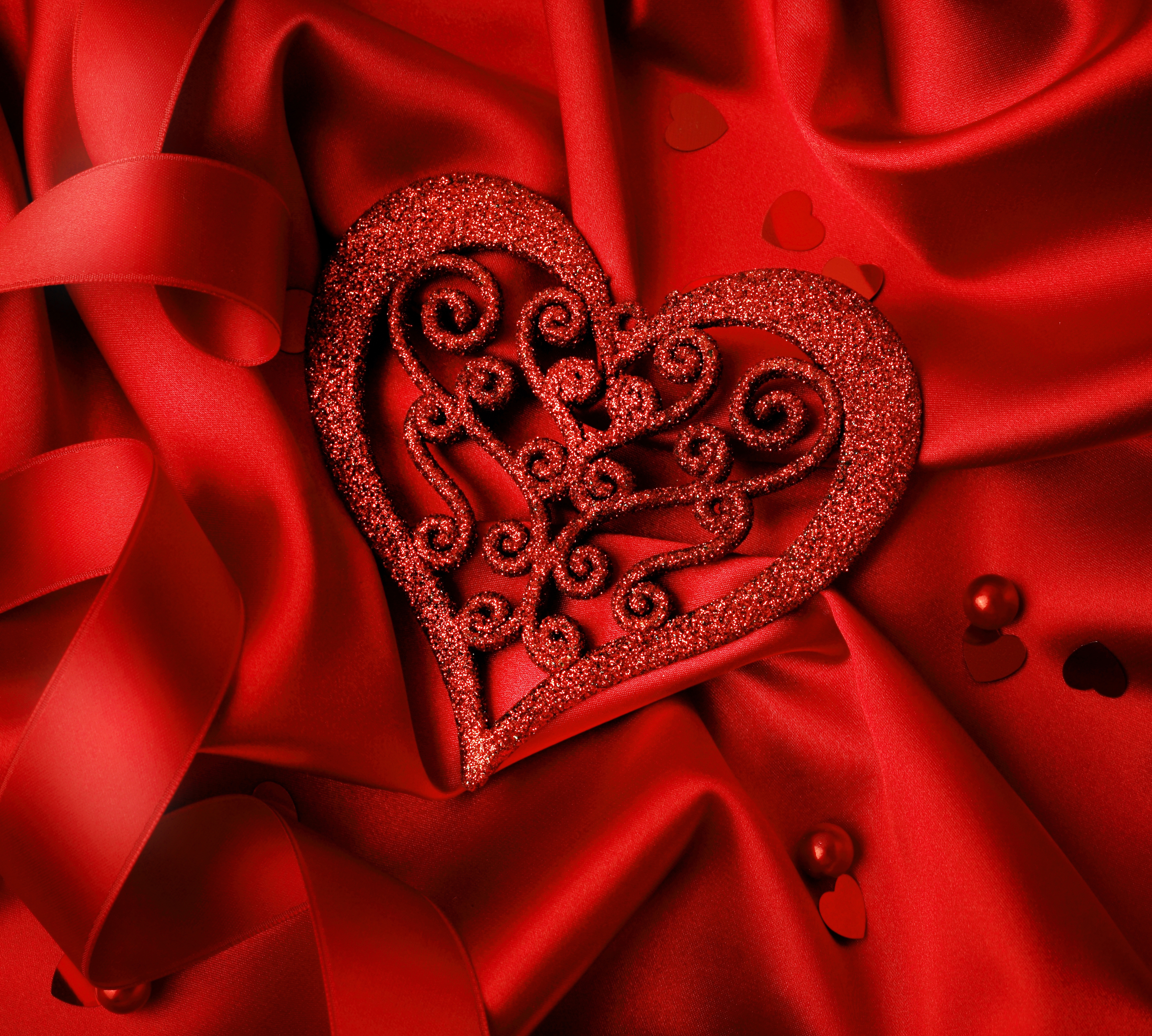 Holiday Valentine's Day HD Wallpaper Background Image. satin Phone Wal...