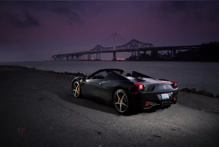 car supercar black car Ferrari Ferrari 458 vehicle Ferrari 458 Spider HD Desktop Wallpaper | Background Image
