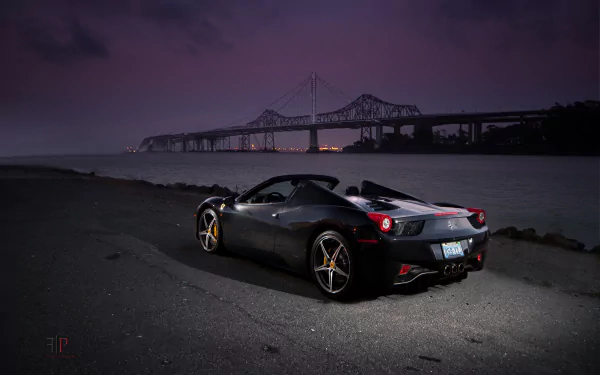 car supercar black car Ferrari Ferrari 458 vehicle Ferrari 458 Spider HD Desktop Wallpaper | Background Image
