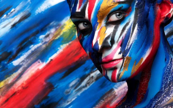 Women Face Blue Eyes Paint HD Wallpaper | Background Image