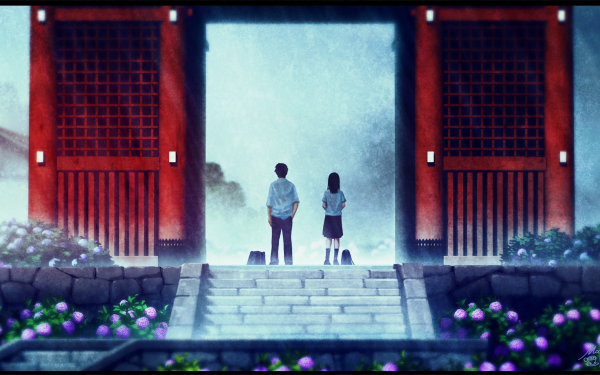 Anime Original Hydrangea Couple Friend Summer HD Wallpaper | Background Image