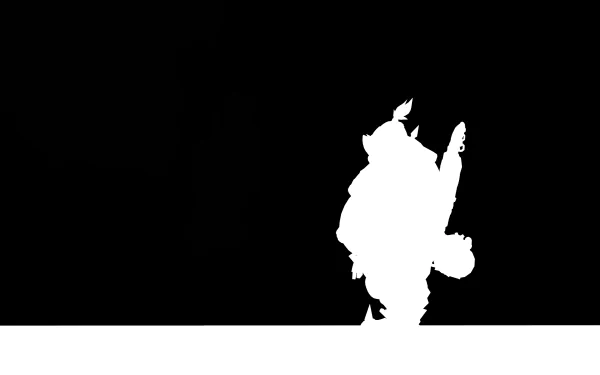 4K Ultra HD PC wallpaper showing a white silhouette of Roadhog (Overwatch) on a black background — minimalist Overwatch video game desktop art.