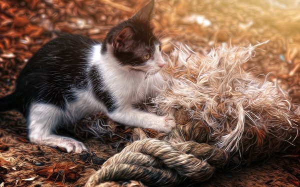 Animal Cat Cats Rope HD Wallpaper | Background Image