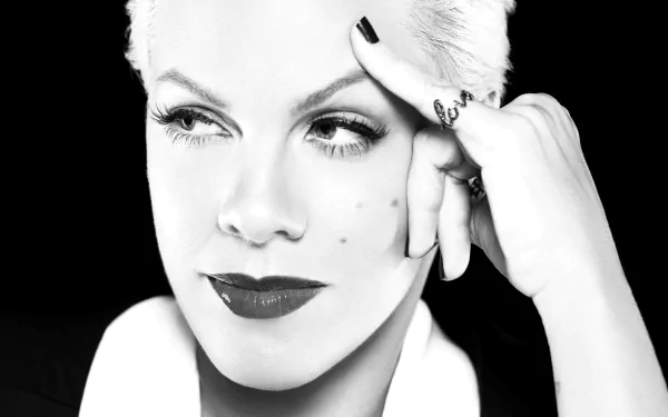 lipstick Black & White face American singer Pink (Singer) music HD Desktop Wallpaper | Background Image