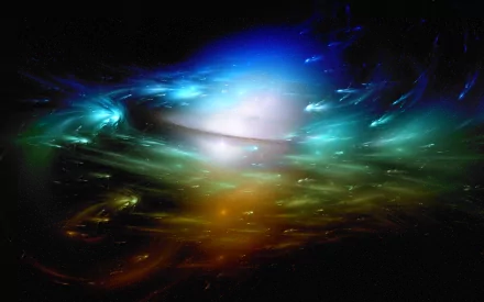 HD sci-fi desktop wallpaper featuring a colorful space scene with swirling lights and a central glowing hub, creating a vibrant and otherworldly background.