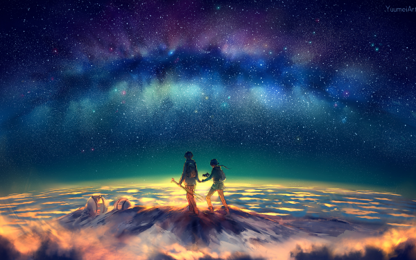 Anime Original Peak Stars Space HD Wallpaper | Background Image