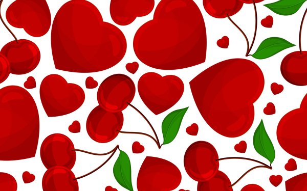 Artistic Love Heart Red Cherry HD Wallpaper | Background Image