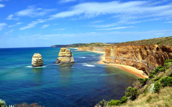 Victoria (Australia) horizon cliff Australia sea ocean coastline The Twelve Apostles HD Desktop Wallpaper | Background Image
