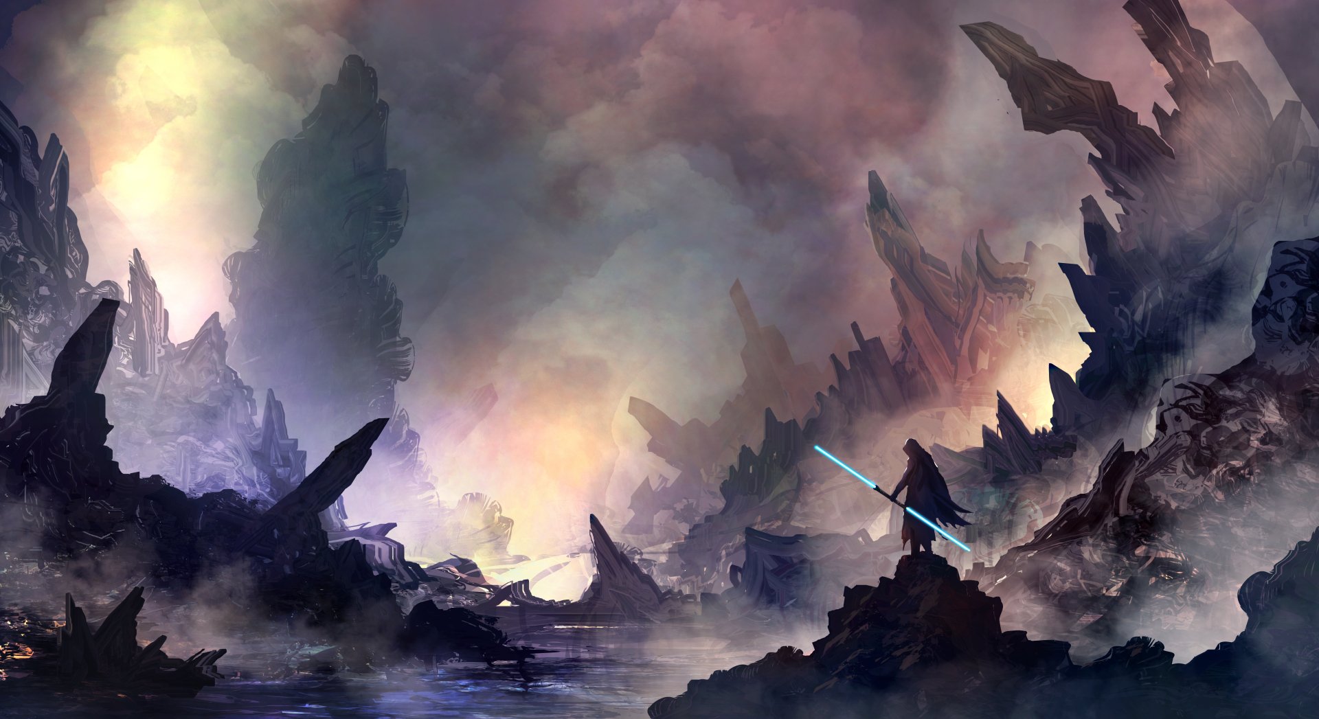 Download Lightsaber Landscape Sci Fi Warrior K Ultra HD Wallpaper By TacoSauceNinja