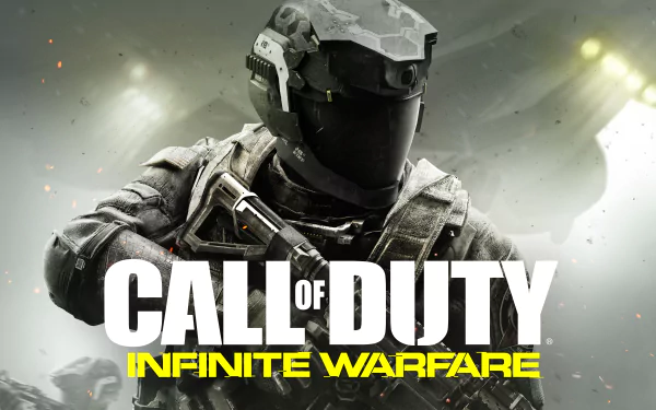 HD desktop wallpaper featuring a soldier in futuristic armor from the video game Call of Duty: Infinite Warfare, with the game title prominently displayed.