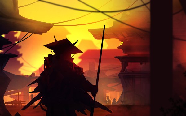 Fantasy Samurai Warrior City HD Wallpaper | Background Image