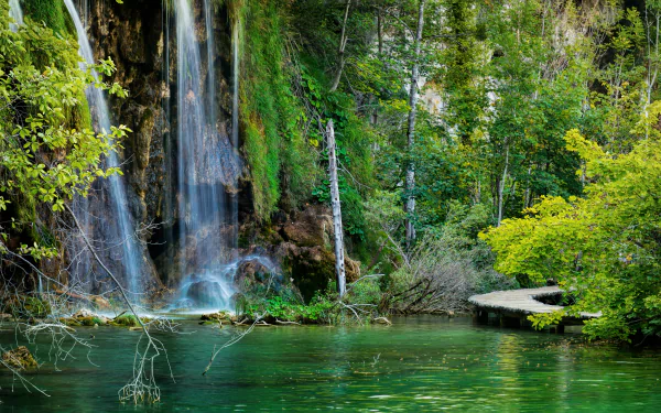 nature pond waterfall HD Desktop Wallpaper | Background Image