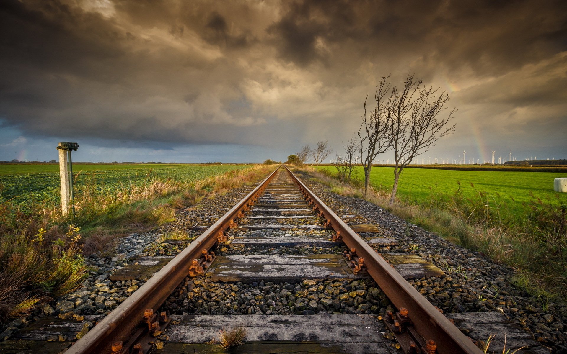 Download Cloud Horizon Landscape Man Made Railroad HD Wallpaper