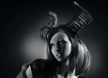 horns Black & White demon photography manipulation HD Desktop Wallpaper | Background Image