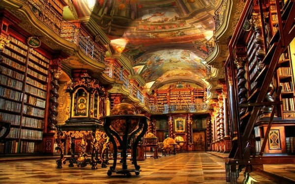 Man Made Library Interior HD Wallpaper | Background Image