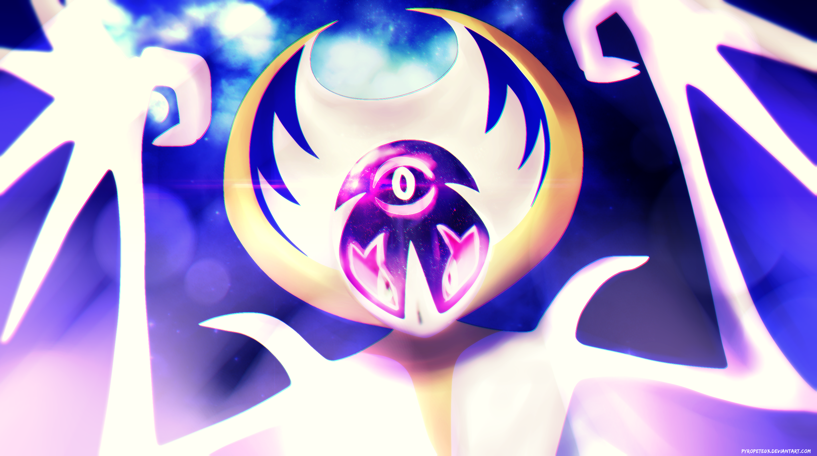 Download Shiny Purple Lunala Pokemon Sun And Moon Wallpaper