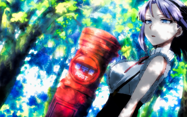 Anime Dagashi Kashi Shidare Hotaru Blue Eyes Purple Hair Headband HD Wallpaper | Background Image