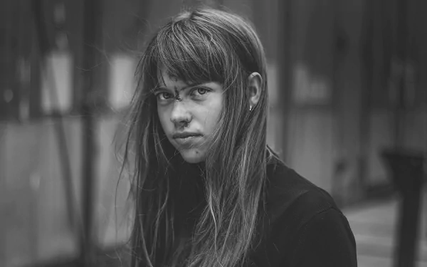 long hair wound monochrome woman model HD Desktop Wallpaper | Background Image