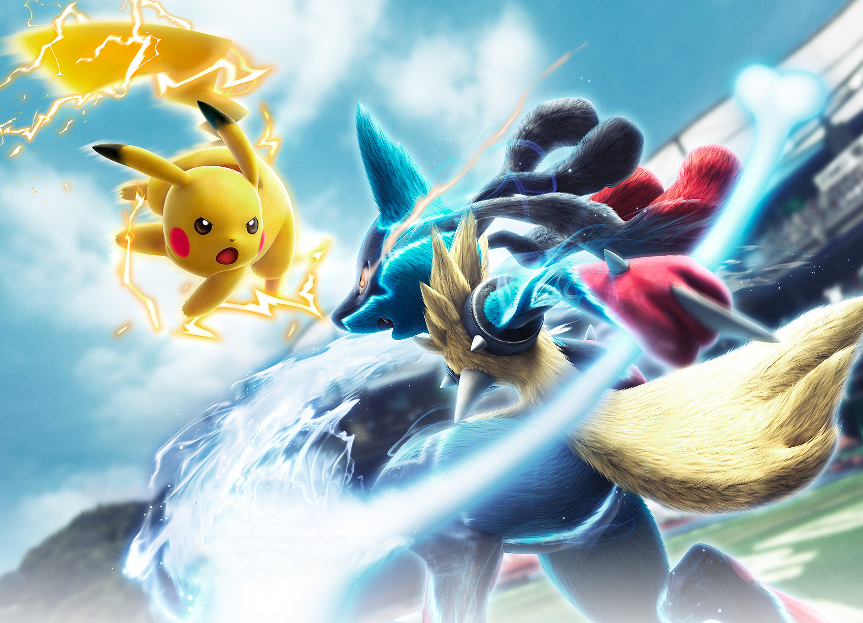 pokemon lucario vs pikachu