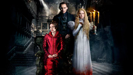 Jessica Chastain Tom Hiddleston Mia Wasikowska movie Crimson Peak HD Desktop Wallpaper | Background Image