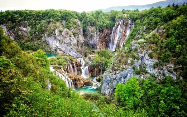 Earth Waterfall Waterfalls Plitvice Lakes National Park Mountain Forest Lake HD Wallpaper | Background Image