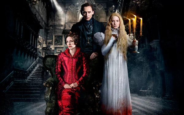 Jessica Chastain Tom Hiddleston Mia Wasikowska movie Crimson Peak HD Desktop Wallpaper | Background Image