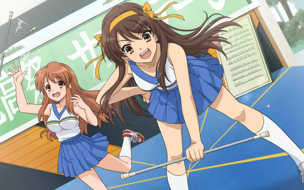 Suzumiya Haruhi no Yuuutsu Mikuru Asahina Haruhi Suzumiya Anime The Melancholy of Haruhi Suzumiya HD Desktop Wallpaper | Background Image