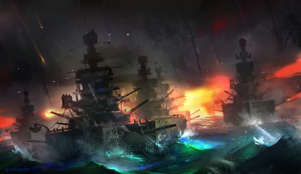 battle warship battleship military artistic HD Desktop Wallpaper | Background Image