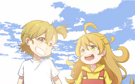 Amaama to Inazuma Barakamon Tsumugi Inuzuka Naru Kotoishi Anime crossover HD Desktop Wallpaper | Background Image